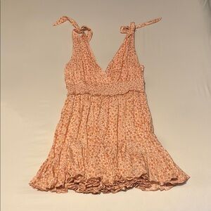 Floral Peach Mini Dress